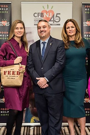 l to r: Speaker Lauren Bush Lauren founder and CEO of FEED projects; Carlos Rodriguez CEO CFBNJ; moderator Michelle Charlesworth co-anchor ABC7NY Eyewitness News.
