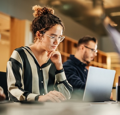 Woman working at computer