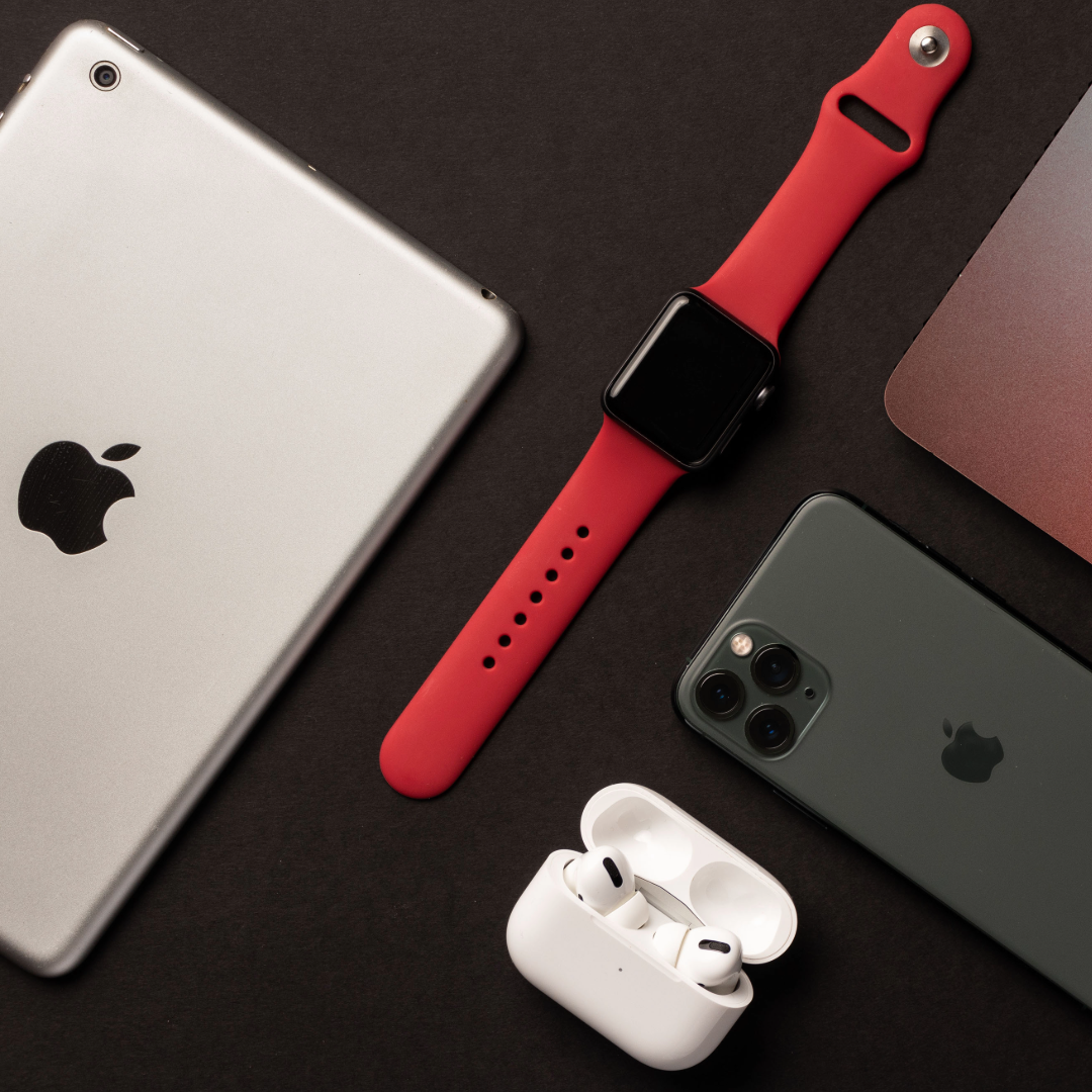 Tablet, smartwatch, phone and wireless earbuds